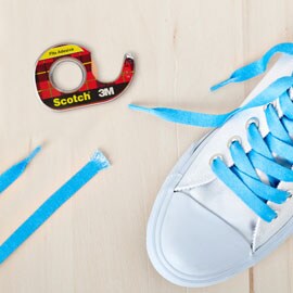 Fix a broken shoelace with Scotch® MultiTask Tape