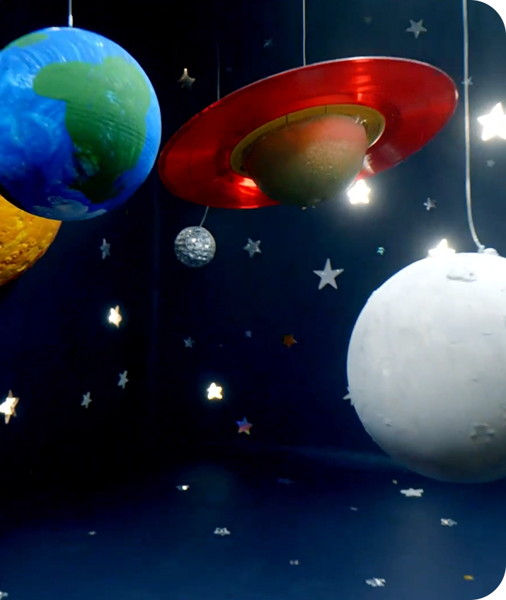 Imagem de planetas modelo.